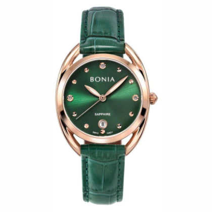 Bonia Women Elegance BNB10821-2597 Green Leather Strap Casual Watch